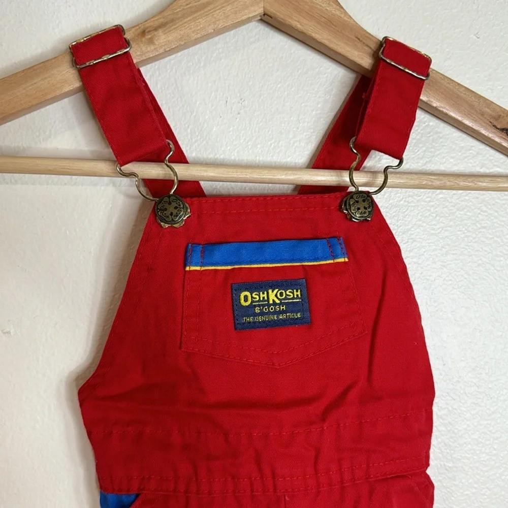 Vintage Oshkosh toddlers‎ color block overalls made in USA size 24 months